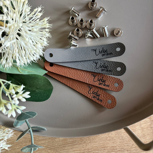 Lederlabel "Mit Liebe gehäkelt"