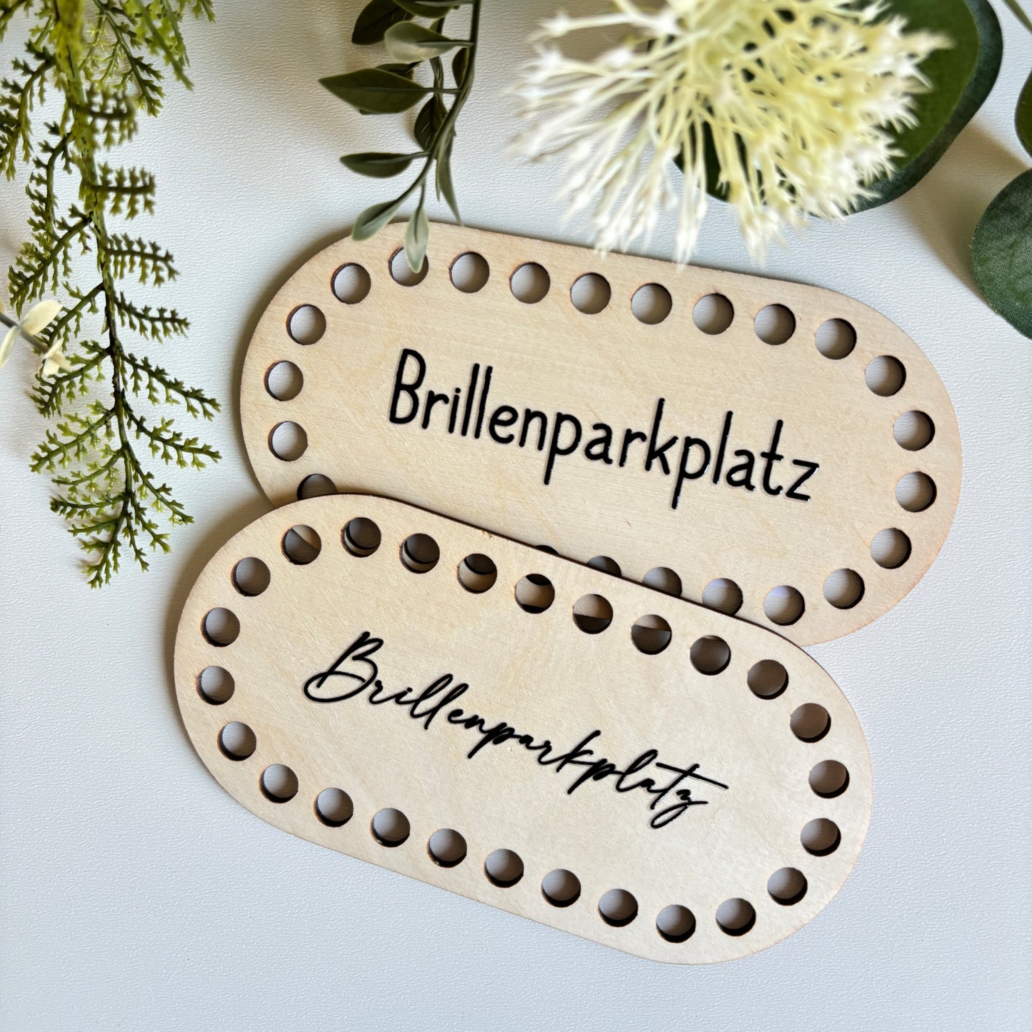 Häkelboden Oval - Aufdruck Brillenparkplatz