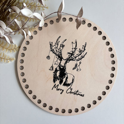 Häkelboden Rund - weihnachtlicher Aufdruck