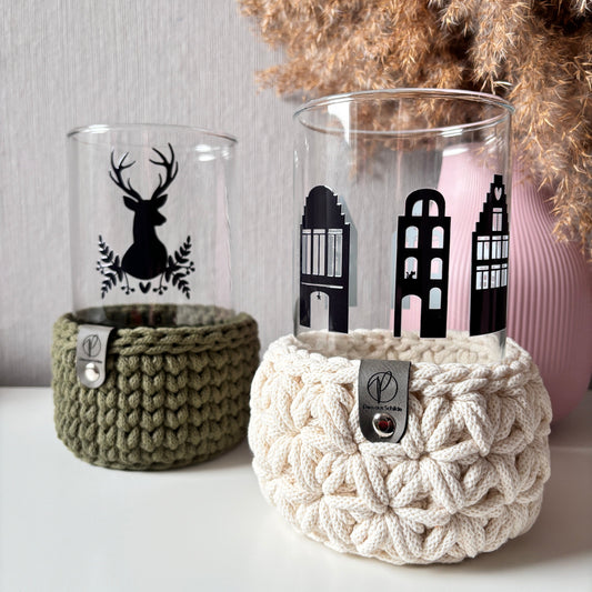 Windlichtblume "Häuser"