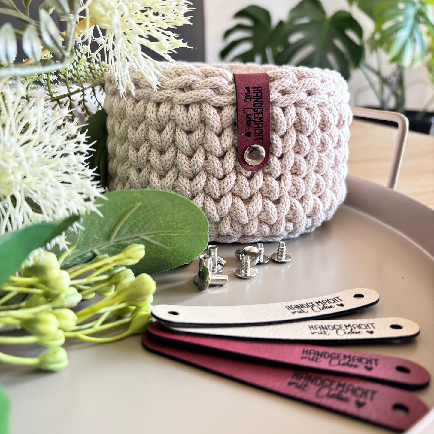 Lederlabel "Handgemacht mit Liebe"