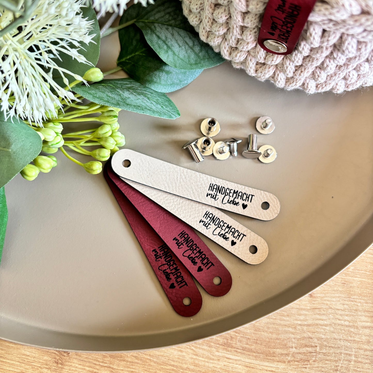 Lederlabel "Handgemacht mit Liebe"