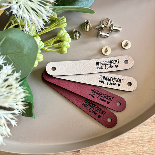 Lederlabel "Handgemacht mit Liebe"